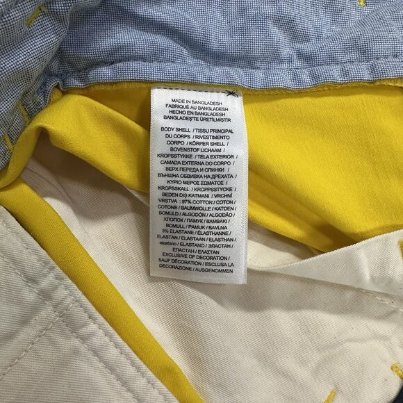 Polo Ralph Lauren Mens Size 32 Yellow Classic Fit 6" Stretch Chino Shorts - Picture 9 of 10